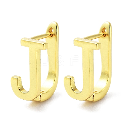Brass Letter Stud Earrings for Women EJEW-A038-01J-G-1