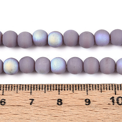 Frosted Opaque Glass Beads Strands GLAA-T032-P6mm-MBB07-1