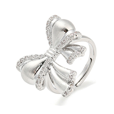 Brass Micro Pave Cubic Zirconia Adjustable Rings RJEW-E091-02P-1