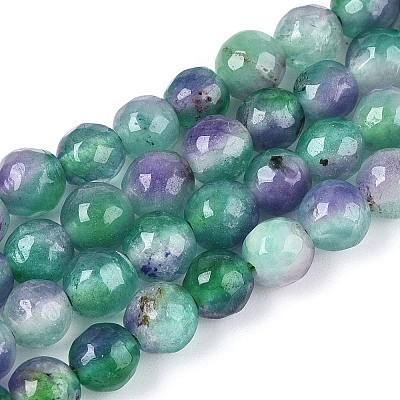 Dyed Natural White Jade Beads Strands G-T139-6mm-60-18-1