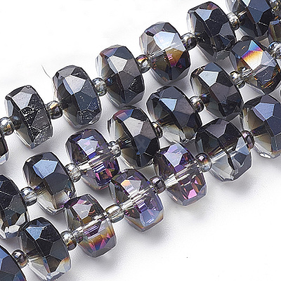 Electroplat Glass Beads Strands X-EGLA-Q092-8mm-D02-1