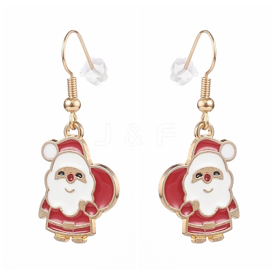 Christmas Theme Alloy Enamel Dangle Earrings Sets EJEW-JE04512-1