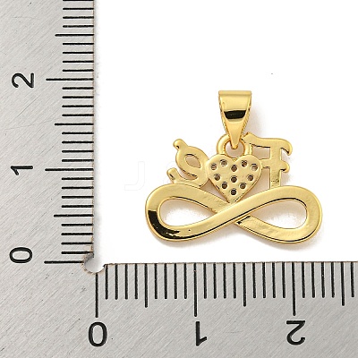 Rack Plating Brass Micro Pave Clear Cubic Zirconia Pendants KK-B091-49G-01-1