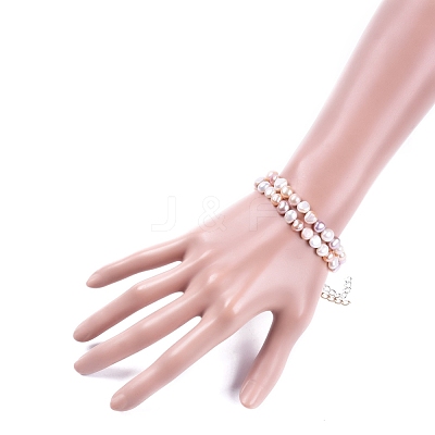 Natural Freshwater Pearl Beaded Bracelets Sets BJEW-JB05122-1
