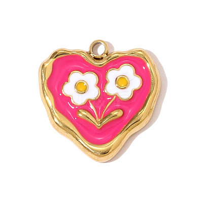 304 Stainless Steel Enamel Charms STAS-OY008-14G-1