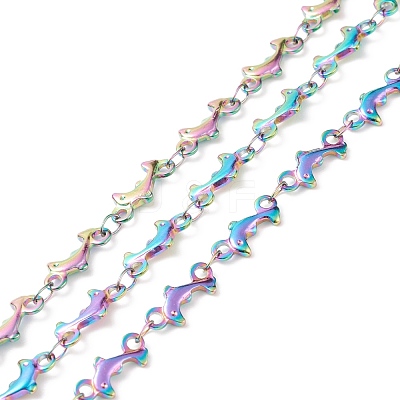 Rainbow Color 304 Stainless Steel Link Chains STAS-P219-68M-1