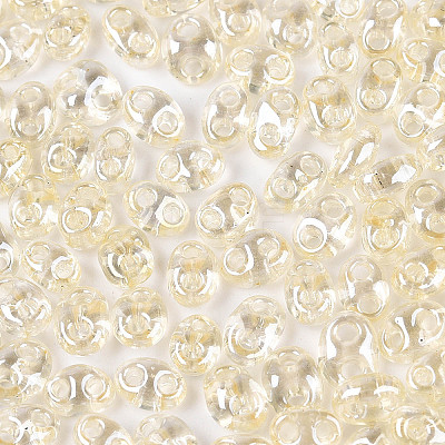 Transparent Colours Luster Glass Seed Beads SEED-N008-09G-1