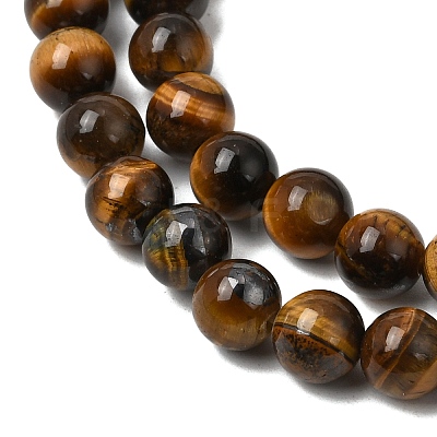 Natural Tiger Eye Round Beads Strands X-G-S177-6mm-1