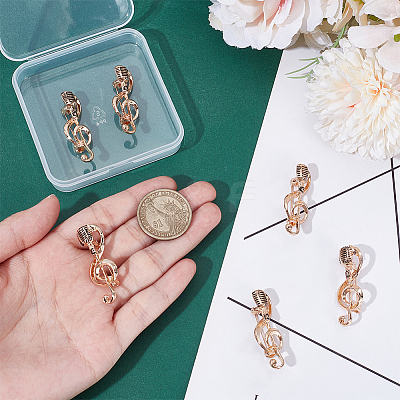 6Pcs Microphone Alloy Lapel Pins for Backpack Clothes JEWB-ME0001-15G-1