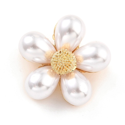 Alloy Resin Imitation Pearl Brooches JEWB-O009-13-1