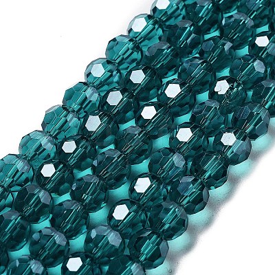 Electroplate Transparent Glass Beads Strands EGLA-A035-T8mm-A12-1