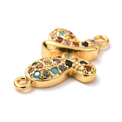 Brass Micro Pave Cubic Zirconia Links Connectors KK-G399-19A-1