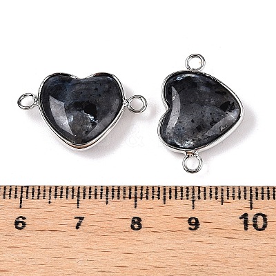 Natural Larvikite Love Heart Pendants G-T138-205K-P-1
