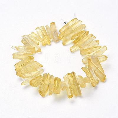 Natural Quartz Crystal Points Beads Strands G-K181-B05-1