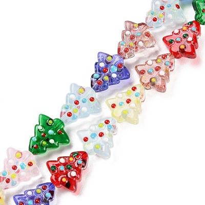 Handmade Bumpy Glass Beads Strands LAMP-F032-08-1