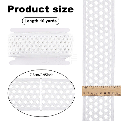 10 Yards Polyester Elastic Hollow Wide Band DIY-FG0006-44A-1