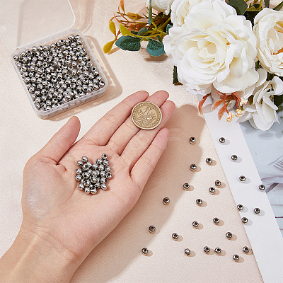 304 Stainless Steel Round Seamed Beads STAS-DC0015-81C-1