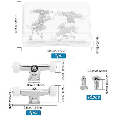 Plastic & Aluminum Alloy Skateboard Bracket Bearing Wheel AJEW-FG0001-76A-1
