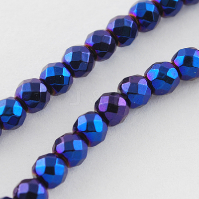 Non-magnetic Synthetic Hematite Beads Strands G-Q890-3mm-7-1