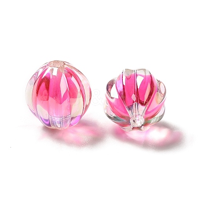 Two Tone UV Plating Rainbow Iridescent Acrylic Beads TACR-D010-05D-1