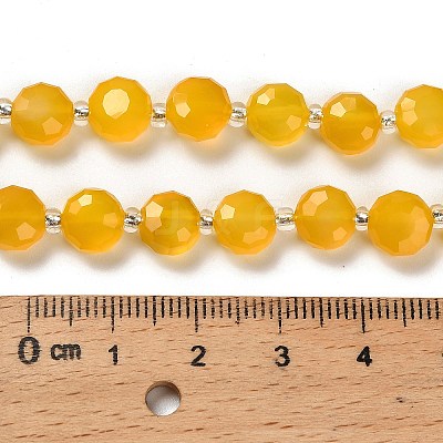 Natural Yellow Agate Beads Strands G-B153-A03-1