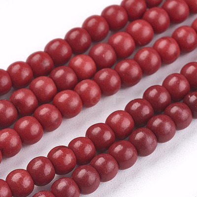 1 Strand Dyed Crimson Round Synthetic Turquoise Beads Strands X-TURQ-G106-4mm-02H-1