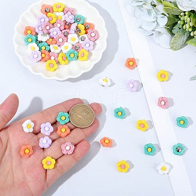 60Pcs 6 Colors 1-Hole Iron Plastic Shank Buttons BUTT-CY0001-26B-1