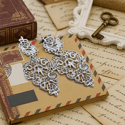 6Pairs 3 Colors Alloy Dangle Stud Earrings for Women EJEW-HY0001-16-1