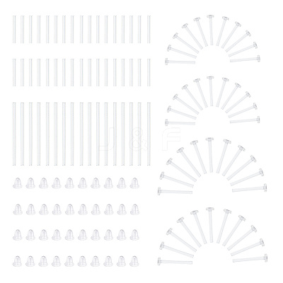 284Pcs 7 Styles  Silicone & Plastic Earring Post Sleeves & Ear Nuts FIND-NB0004-60-1