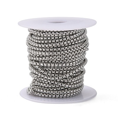 Tarnish Resistant 304 Stainless Steel Box Chains CHS-K001-37B-1