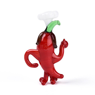 Handmade Lampwork Cartoon Pepper Chef Display Decorations LAMP-T025-13C-1