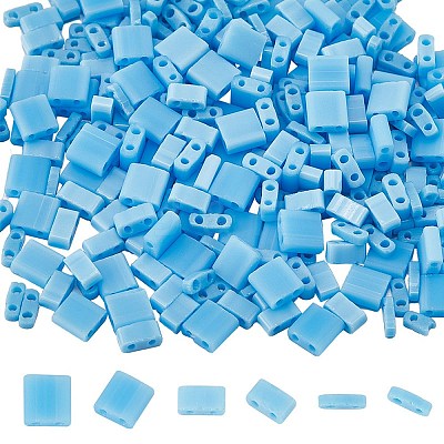 300Pcs 3 Styles 2-Hole Opaque Glass Seed Beads SEED-SC0001-16B-1
