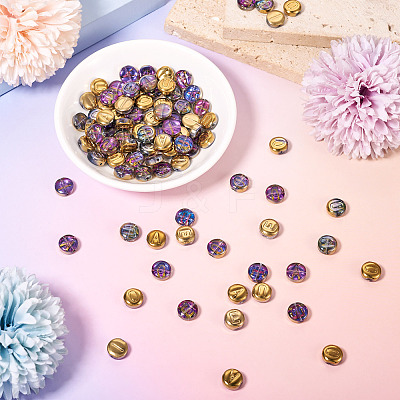 100Pcs 5 Styles Electroplated Glass Bead GLAA-TA0002-95B-1