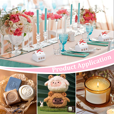 Cardboard Paper Hollow Out House Candy Boxes with Window and Red Polyester Ribbon CON-WH0816-003-1