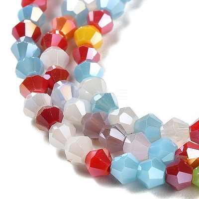 Opaque Solid Color Electroplate Glass Beads Strands GLAA-F029-P4mm-A16-1