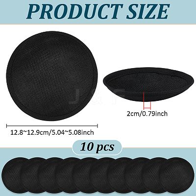 10Pcs Imitation Hemp Round Fascinator Hat Base for Millinery AJEW-BC0009-73-1