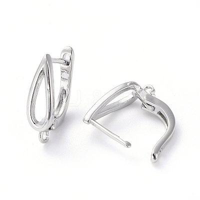 Brass Hoop Earring Findings with Latch Back Closure KK-L180-113P-1