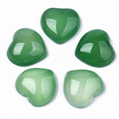 Natural Green Agate Cabochons G-N326-82-1