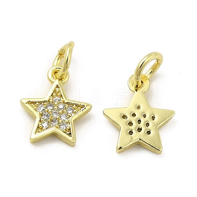 Brass Micro Pave Cubic Zirconia Charms KK-E068-VB248-1