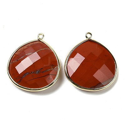 Natural Red Jasper Pendants G-B009-07G-T-1