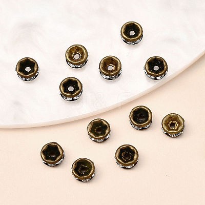 Brass Rhinestone Spacer Beads X-RB-A014-Z4mm-01AB-NF-1