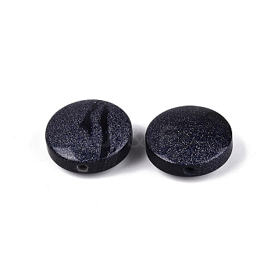 Synthetic Blue Goldstone Coin Beads G-Q601-36A-1