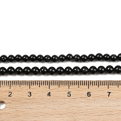 Natural Black Tourmaline Beads Strands G-G763-01-4mm-AB-1