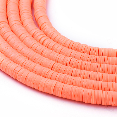 Flat Round Handmade Polymer Clay Beads CLAY-R067-6.0mm-19-1