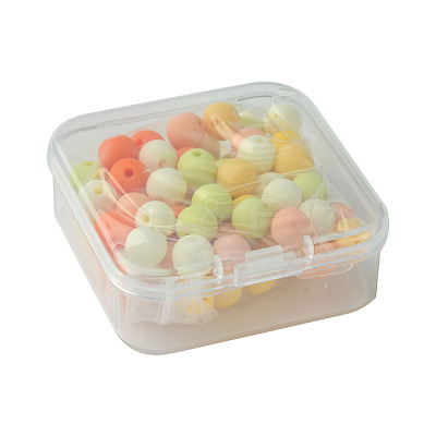70Pcs Rubberized Style Acrylic Beads MACR-FS0001-71D-1
