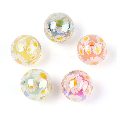 Printed Transparent Acrylic Beads MACR-T048-09-1