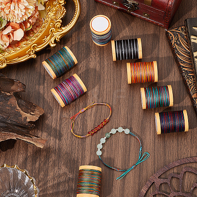 8 Rolls 8 Colors 12-Ply Polyester Thread Cord DIY-SP0003-80A-1