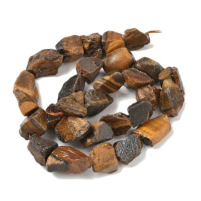 Raw Rough Natural Tiger Eye Beads Strands G-M453-D10-1