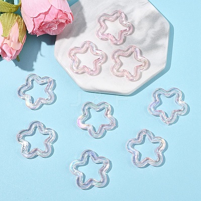 20Pcs Transparent Acrylic Pendants MACR-YW0004-18D-1