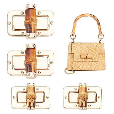 4 Pcs 2 Style Alloy Bag Twist Lock FIND-WR0008-04-1